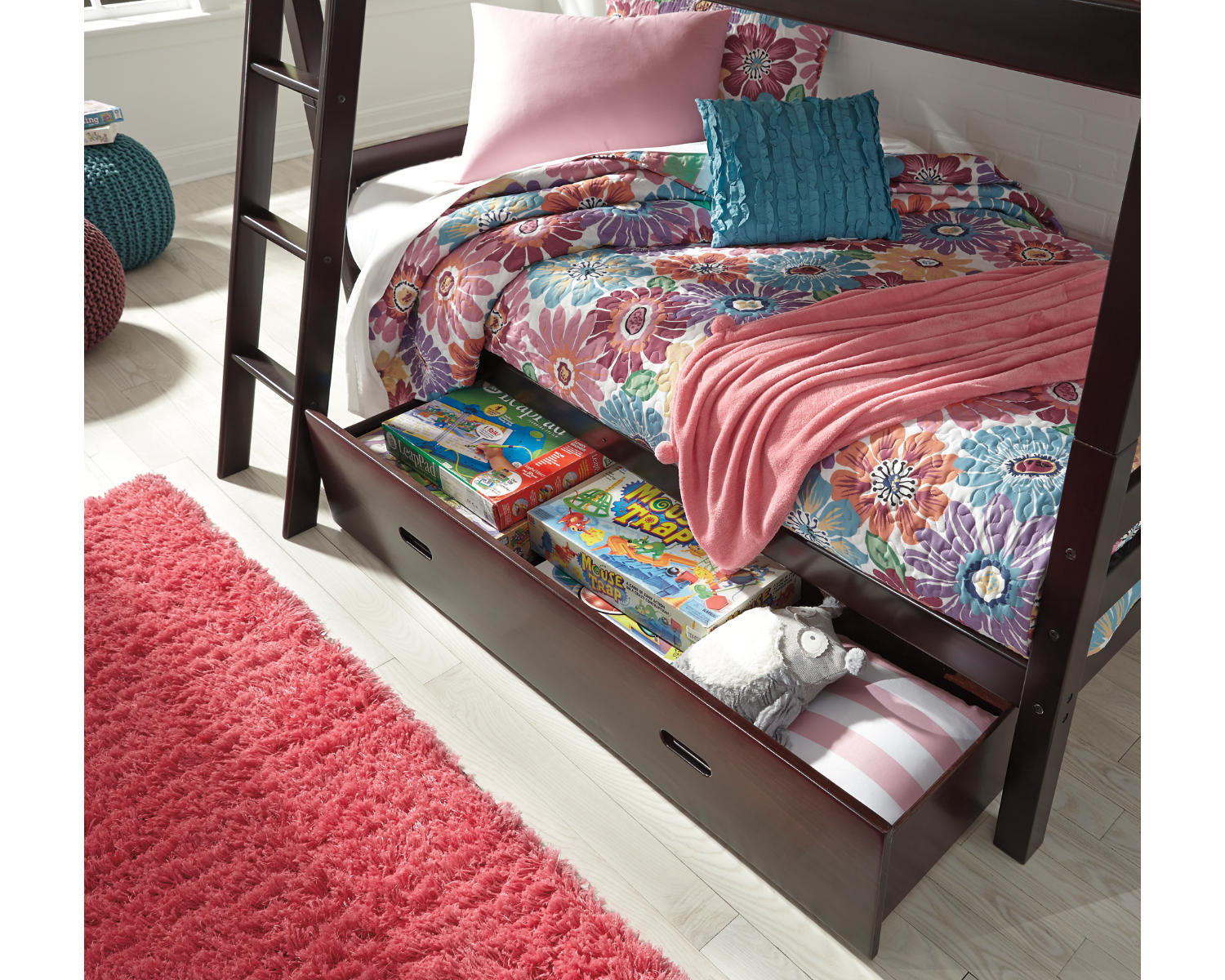 Halanton Twin over Full Bunk Bed with 1 Large Storage Drawer