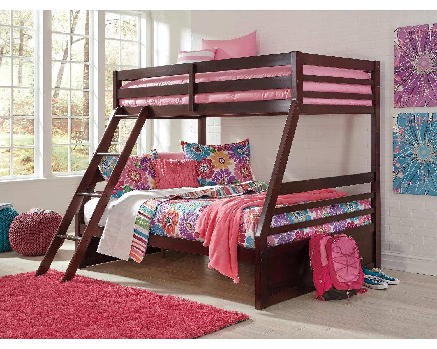 Halanton Twin over Full Bunk Bed with Mattresses
