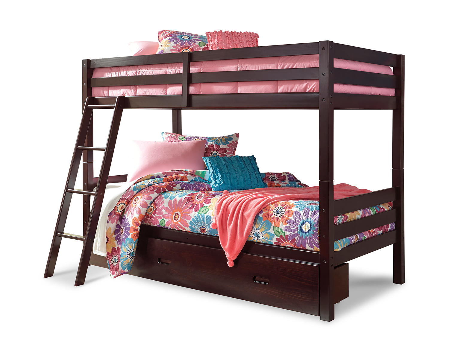 Halanton Twin over Twin Bunk Bed with 1 Large Storage Drawer