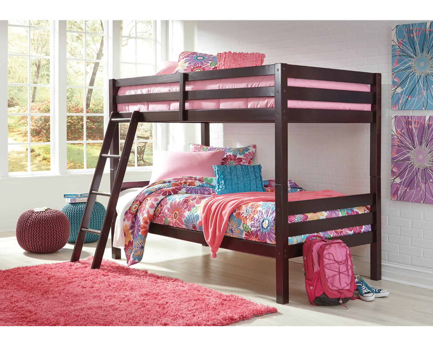 Halanton Twin over Twin Bunk Bed with Mattresses