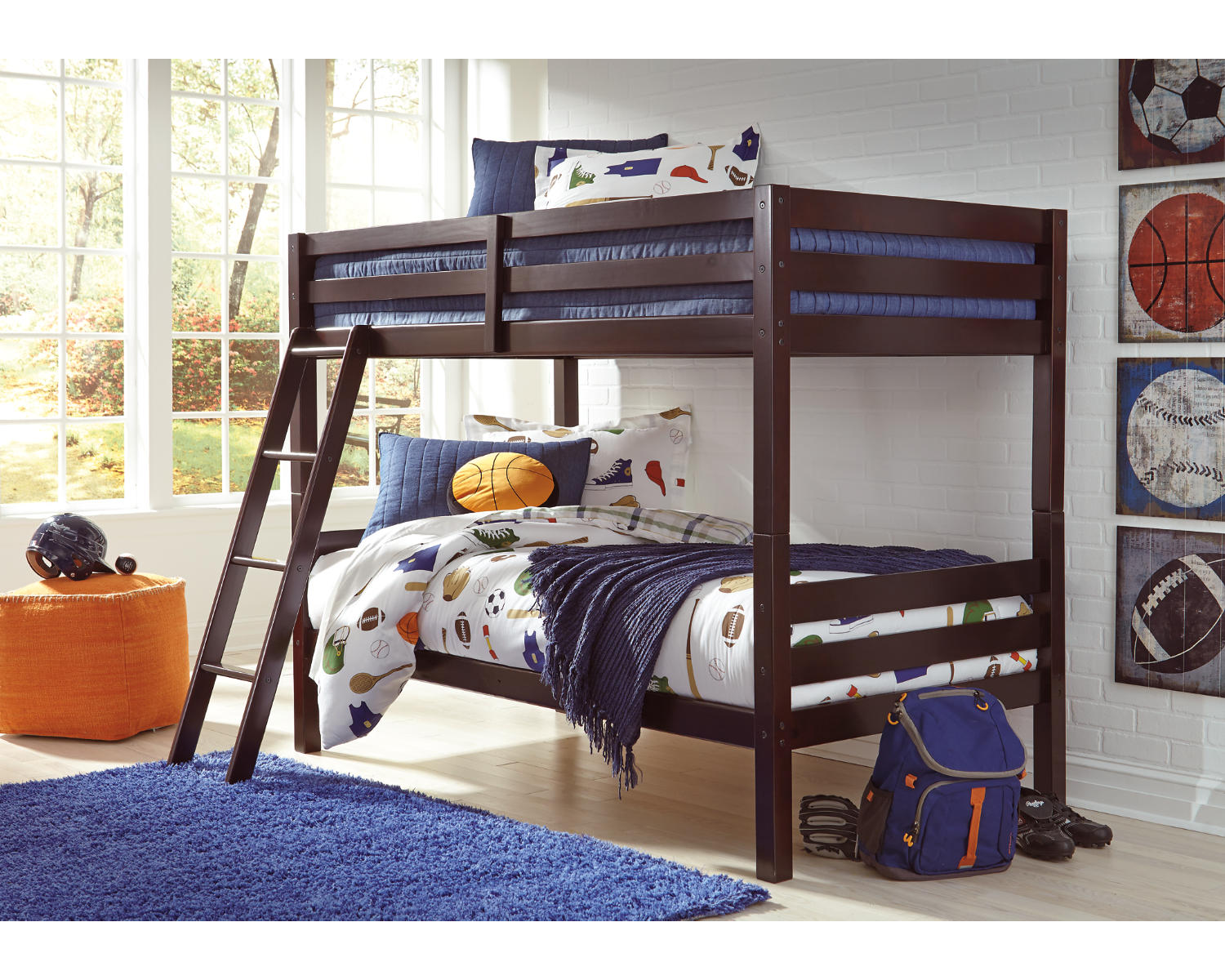 Halanton Twin over Twin Bunk Bed with Ladder