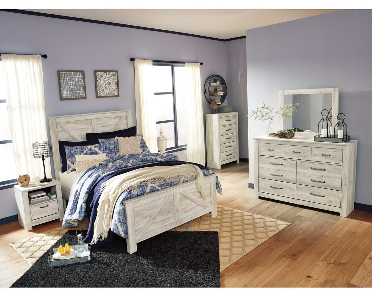 Cama Queen Bellaby con paneles Crossbuck