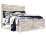 Bellaby King Crossbuck Panel Bed, Dresser, Mirror, and Nightstand