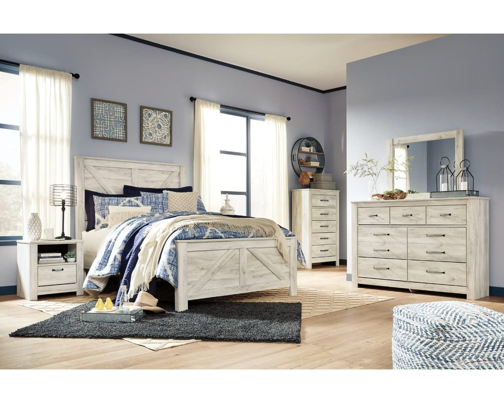 Cama Queen Bellaby con paneles Crossbuck