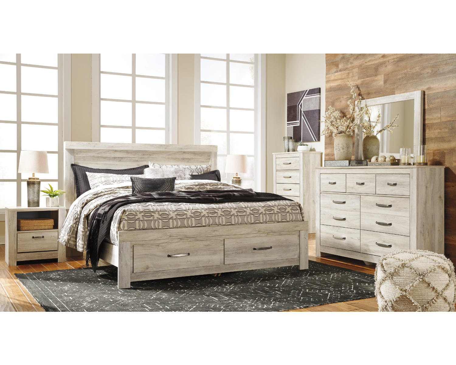 Bellaby King Platform Bed with 2 Storage Drawers