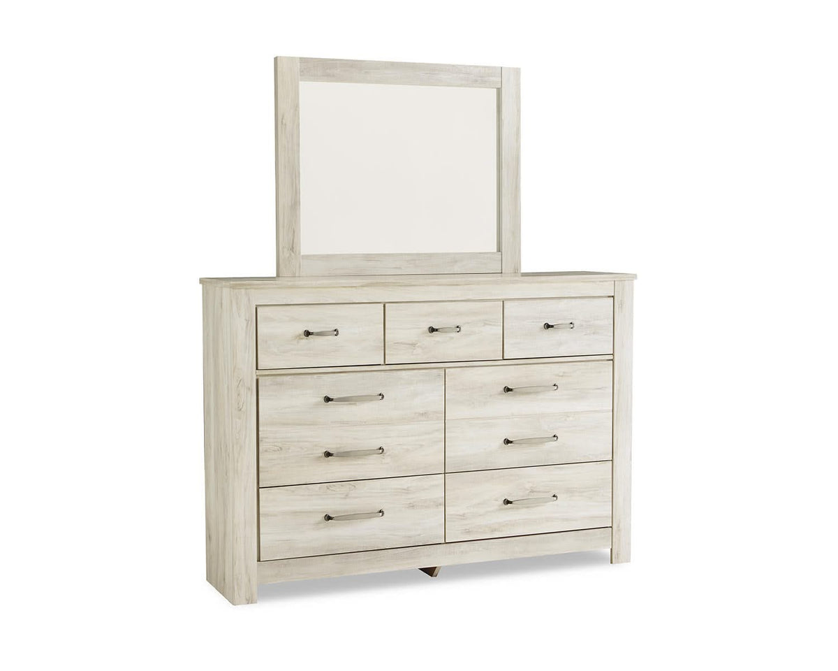 Bellaby Queen Panel Storage Bed, Dresser, Mirror and Nightstand