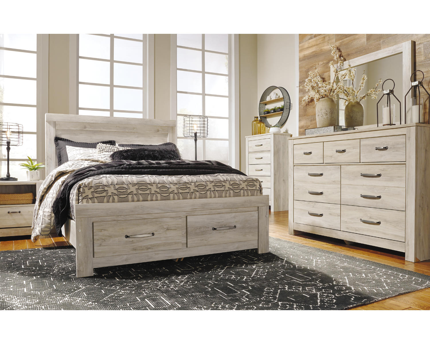 Bellaby Queen Platform Bed with 2 Storage Drawers
