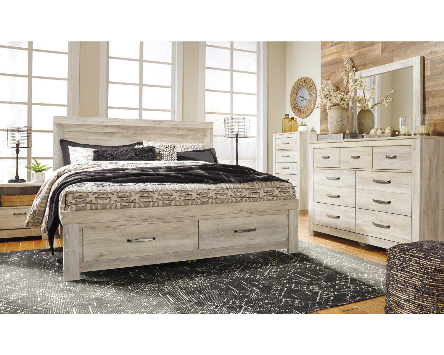 Bellaby King Platform Bed with 2 Storage Drawers