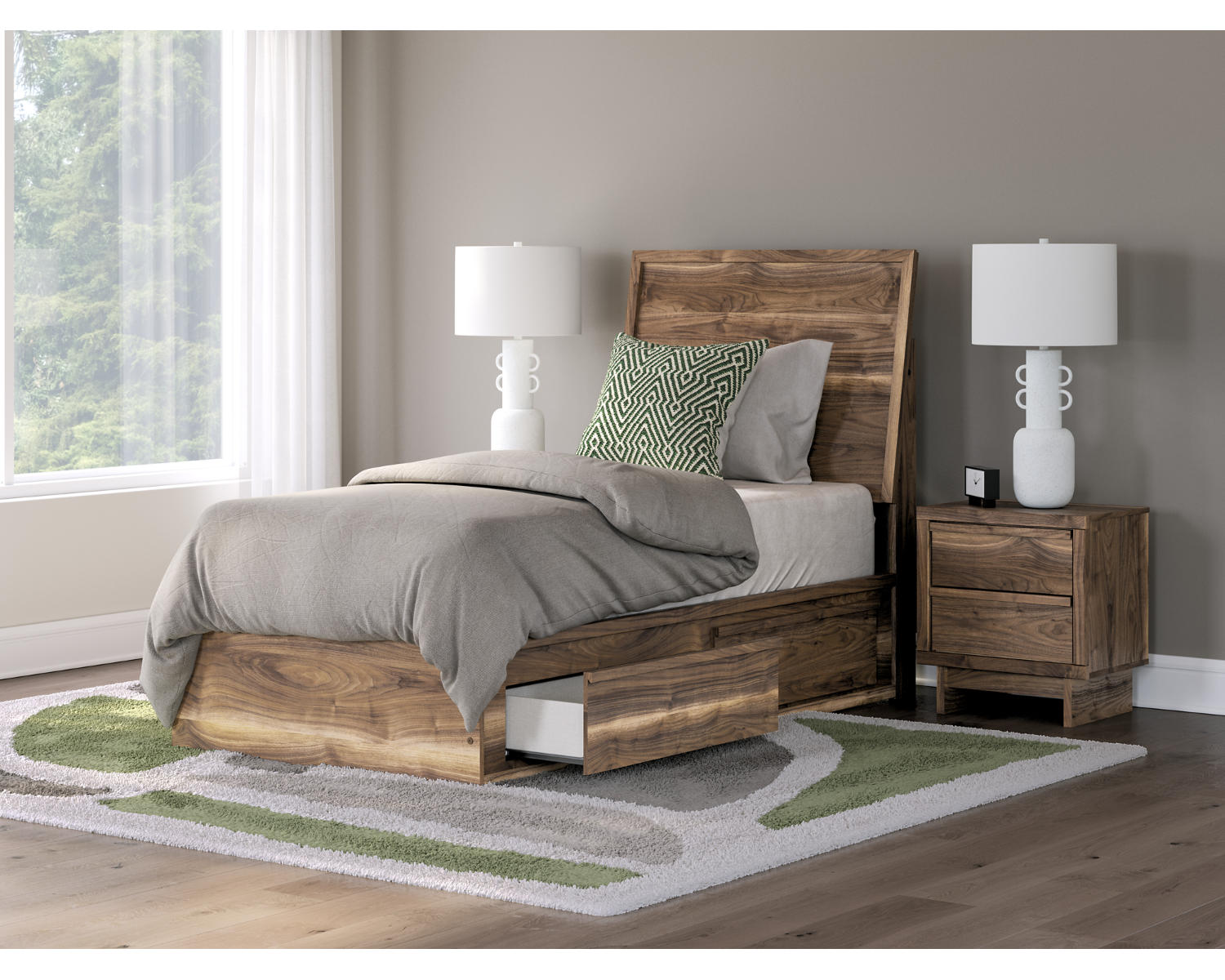 Chirason Twin Panel Bed with Storage