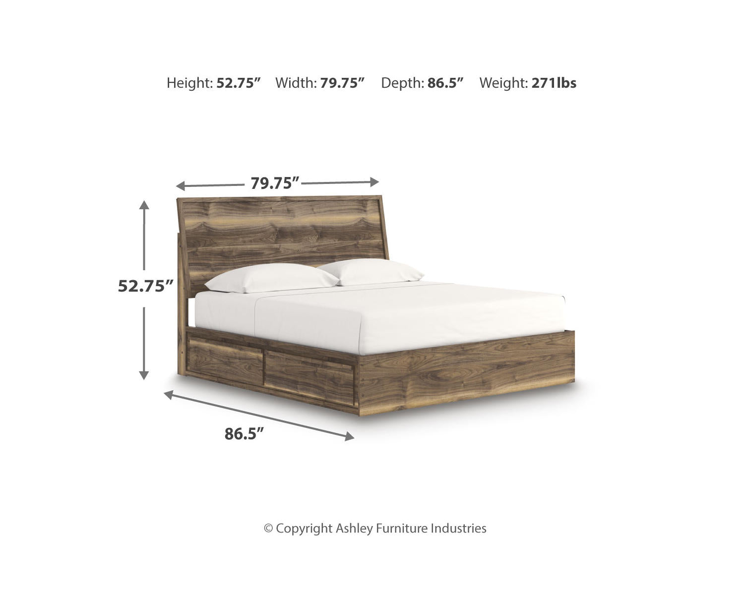 Chirason King Panel Bed with Storage