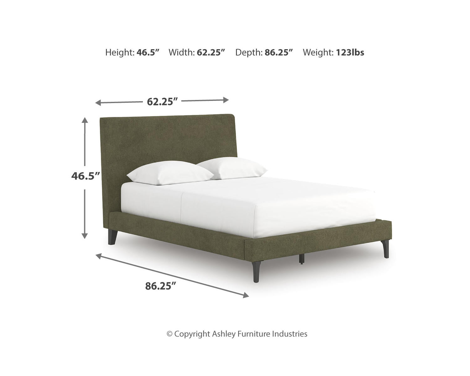 Chirason Full Upholstered Bed with Roll Slats