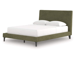 Cama Queen tapizada Chirason con listones enrollables