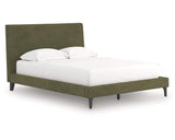 Cama Queen tapizada Chirason con listones enrollables