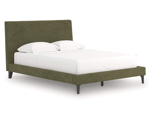 Cama Queen tapizada Chirason con listones enrollables