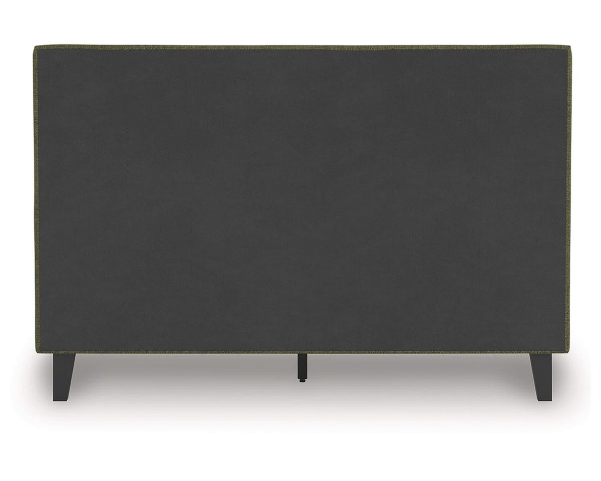 Cama Queen tapizada Chirason con listones enrollables