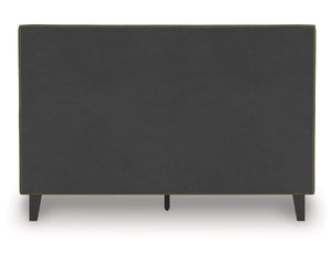 Cama Queen tapizada Chirason con listones enrollables