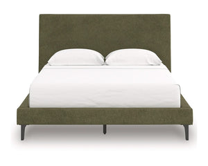 Cama Queen tapizada Chirason con listones enrollables