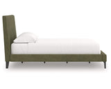 Cama Queen tapizada Chirason con listones enrollables