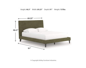 Cama Queen tapizada Chirason con listones enrollables