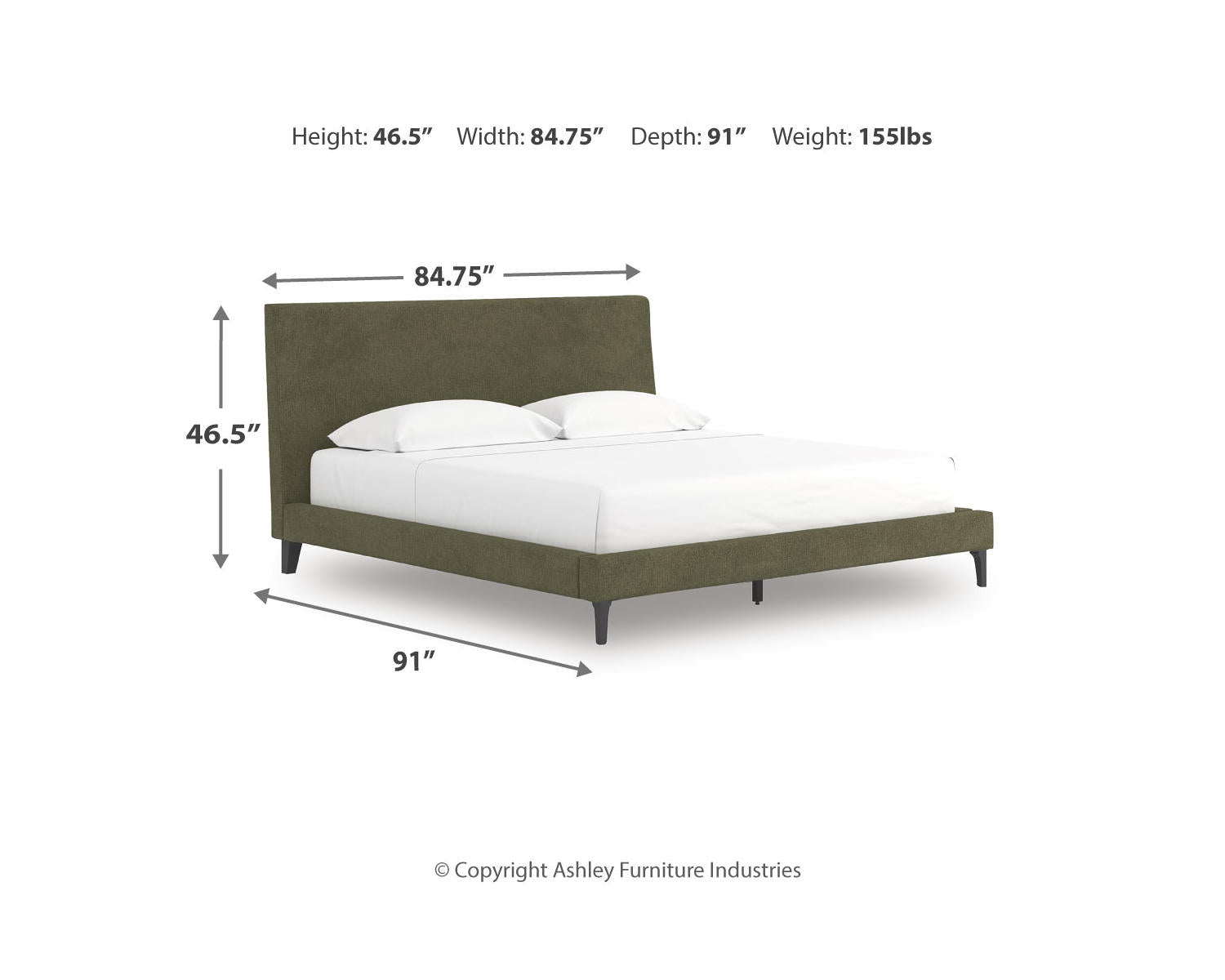 Chirason King Upholstered Bed with Roll Slats