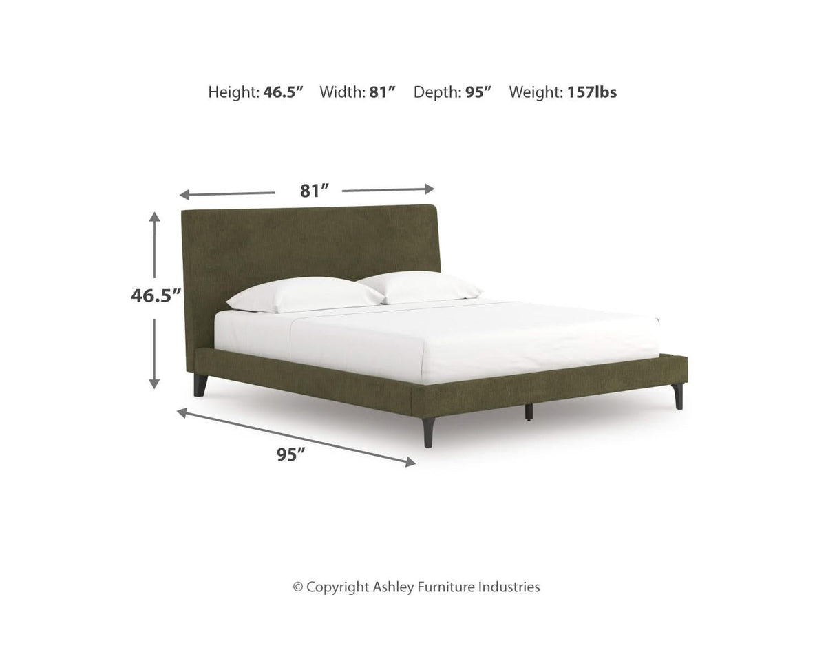 Chirason California King Upholstered Bed with Roll Slats