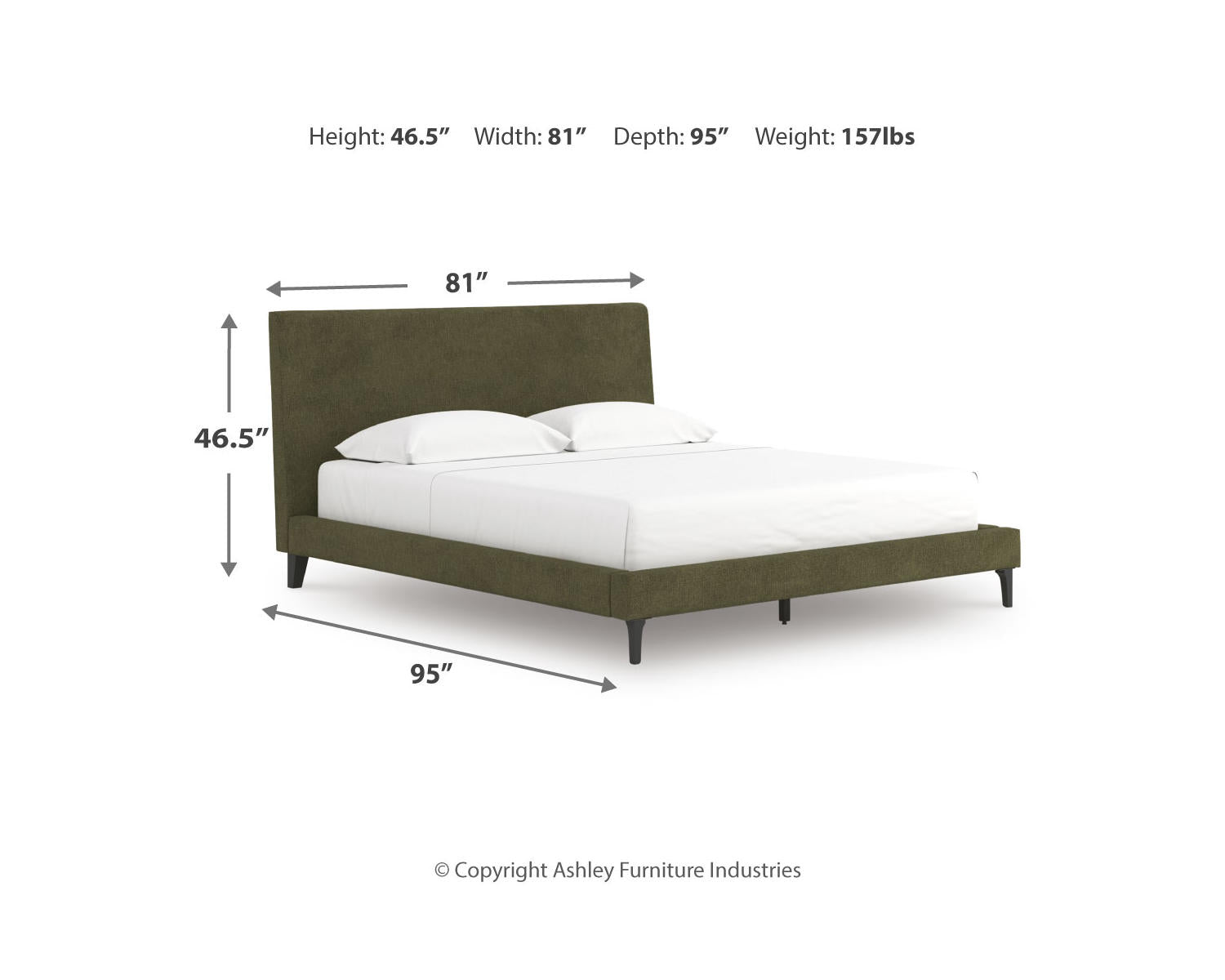 Chirason California King Upholstered Bed with Roll Slats