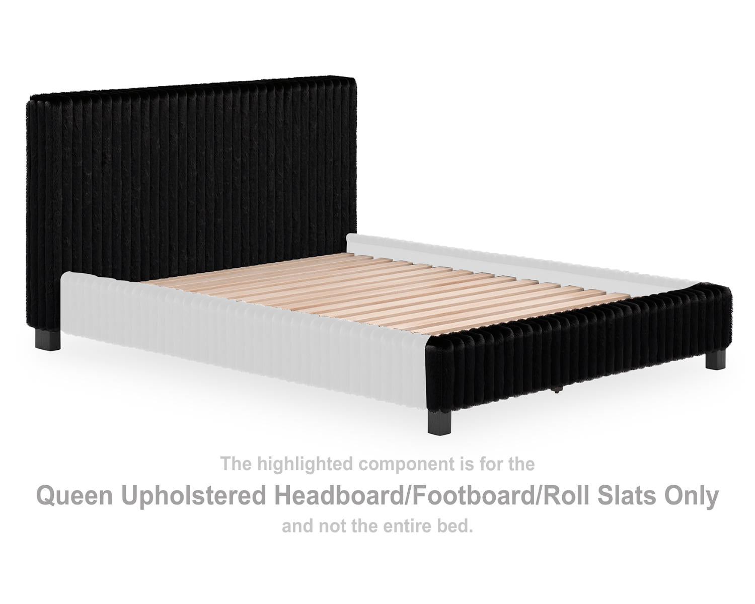 Zuraleus Queen Upholstered Headboard/Footboard/Roll Slats