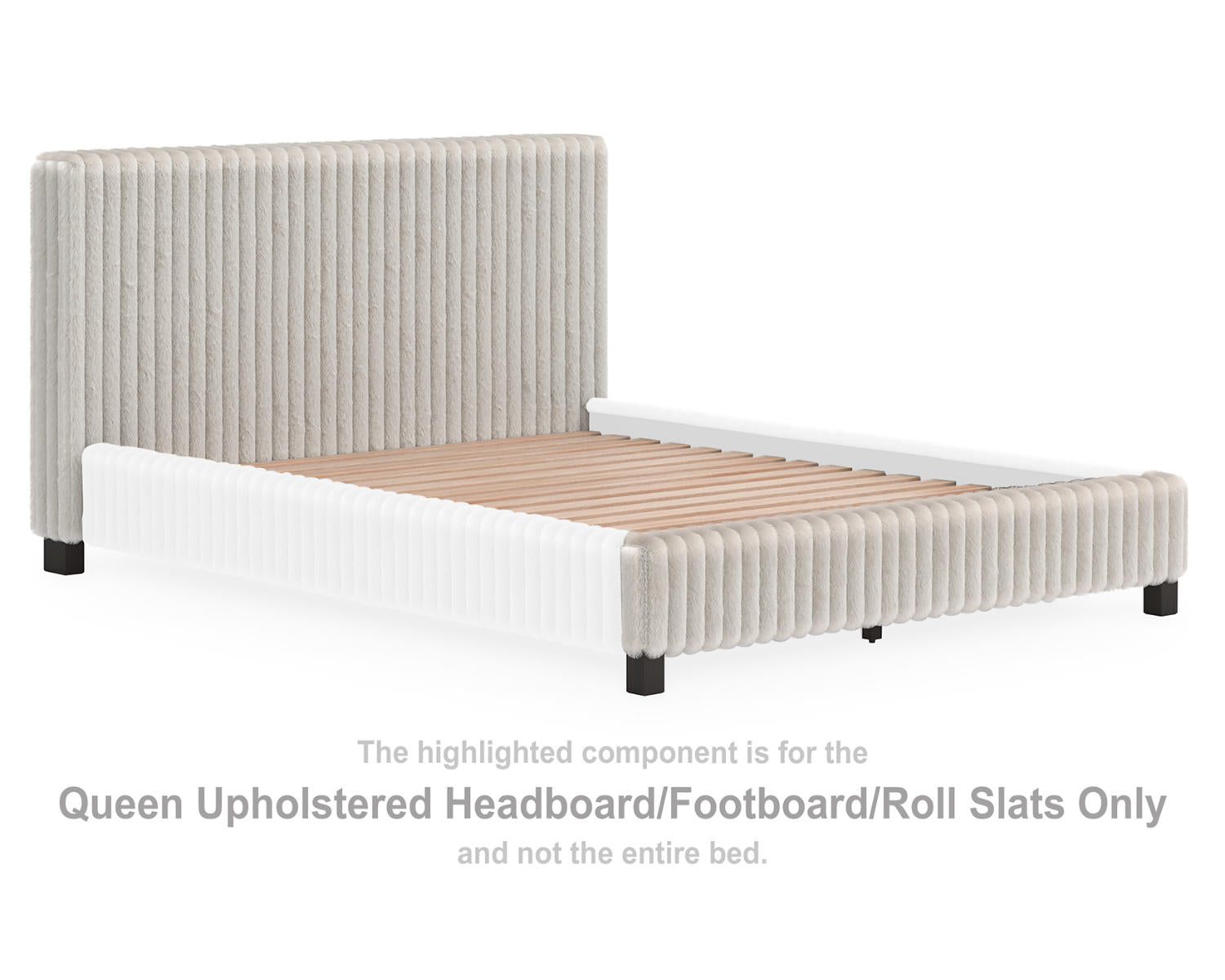 Zuraleus Queen Upholstered Headboard/Footboard/Roll Slats