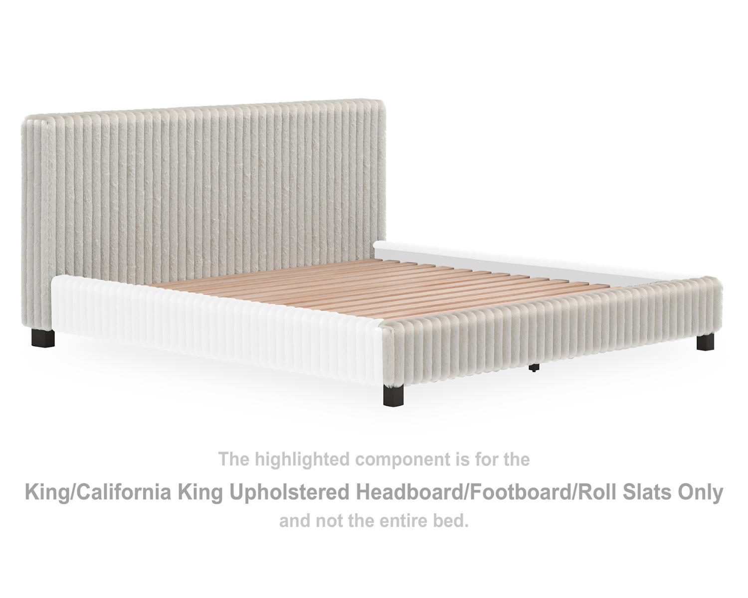 Zuraleus King/California King Upholstered Headboard/Footboard/Roll Slats