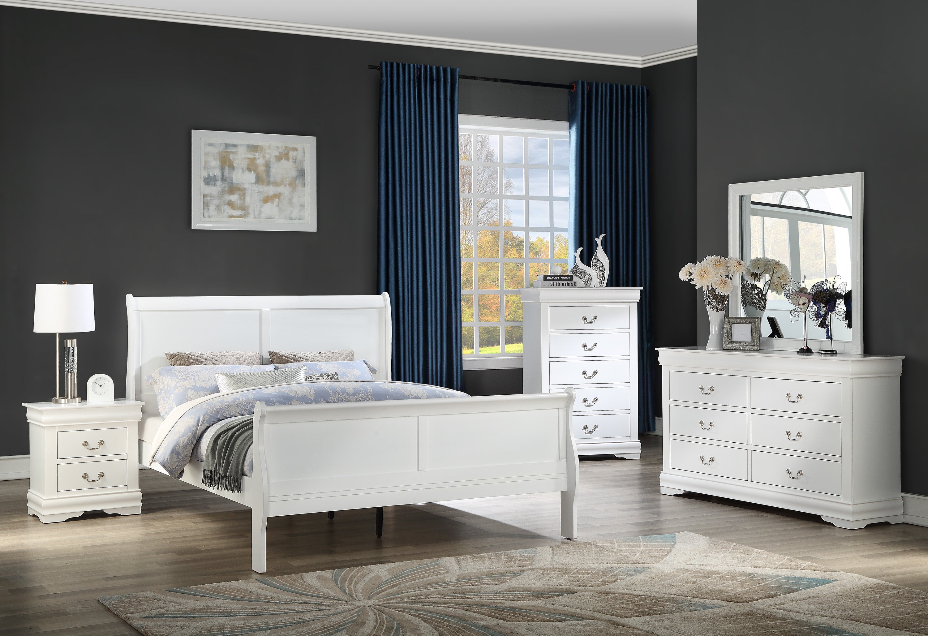 LOUIS PHILIP KING HB/FB WHITE