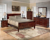 Cama Alisdair King tipo trineo, tocador, espejo, cómoda y dos mesitas de noche
