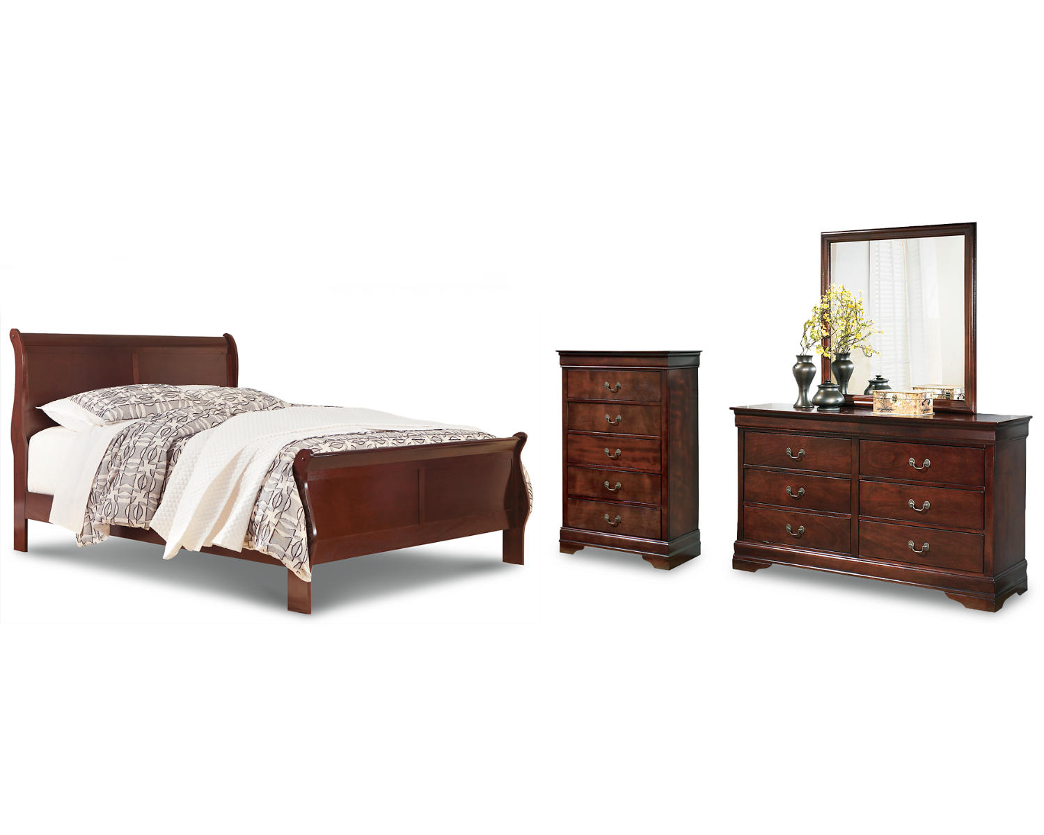 Alisdair Queen Sleigh Bed, Dresser, Mirror, and Chest