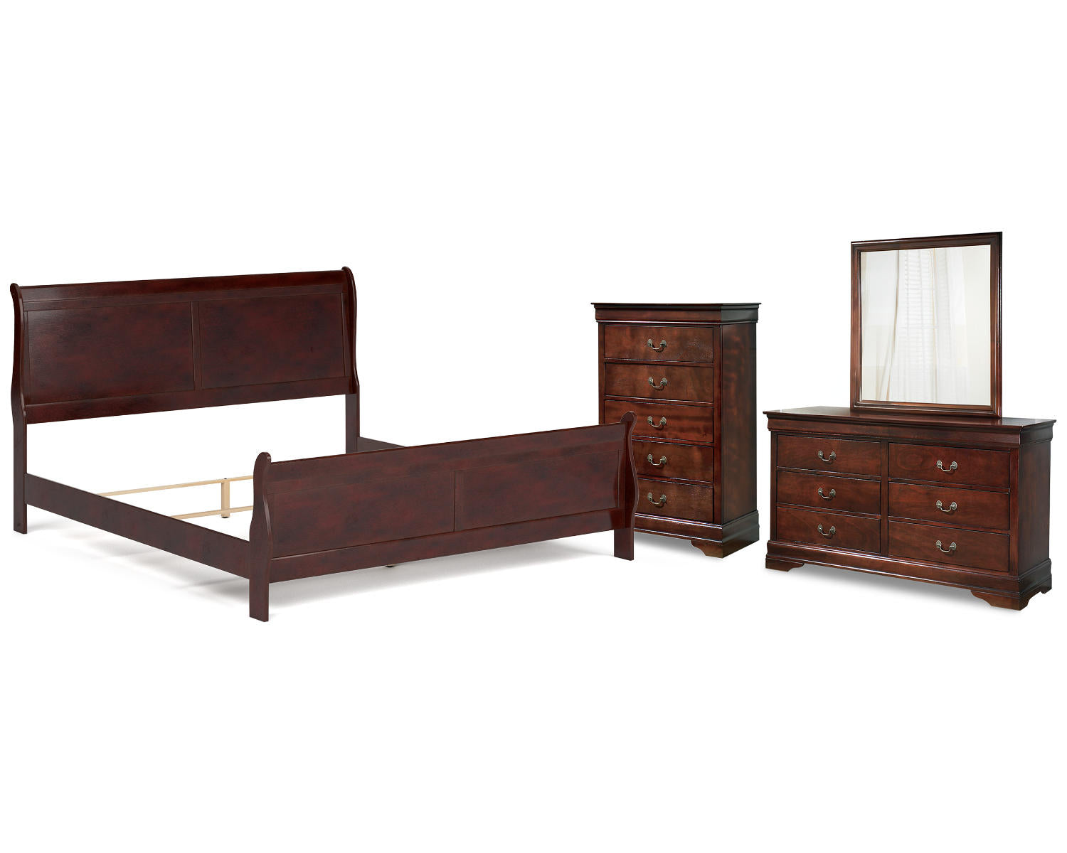 Alisdair King Sleigh Bed, Dresser, Mirror and Chest