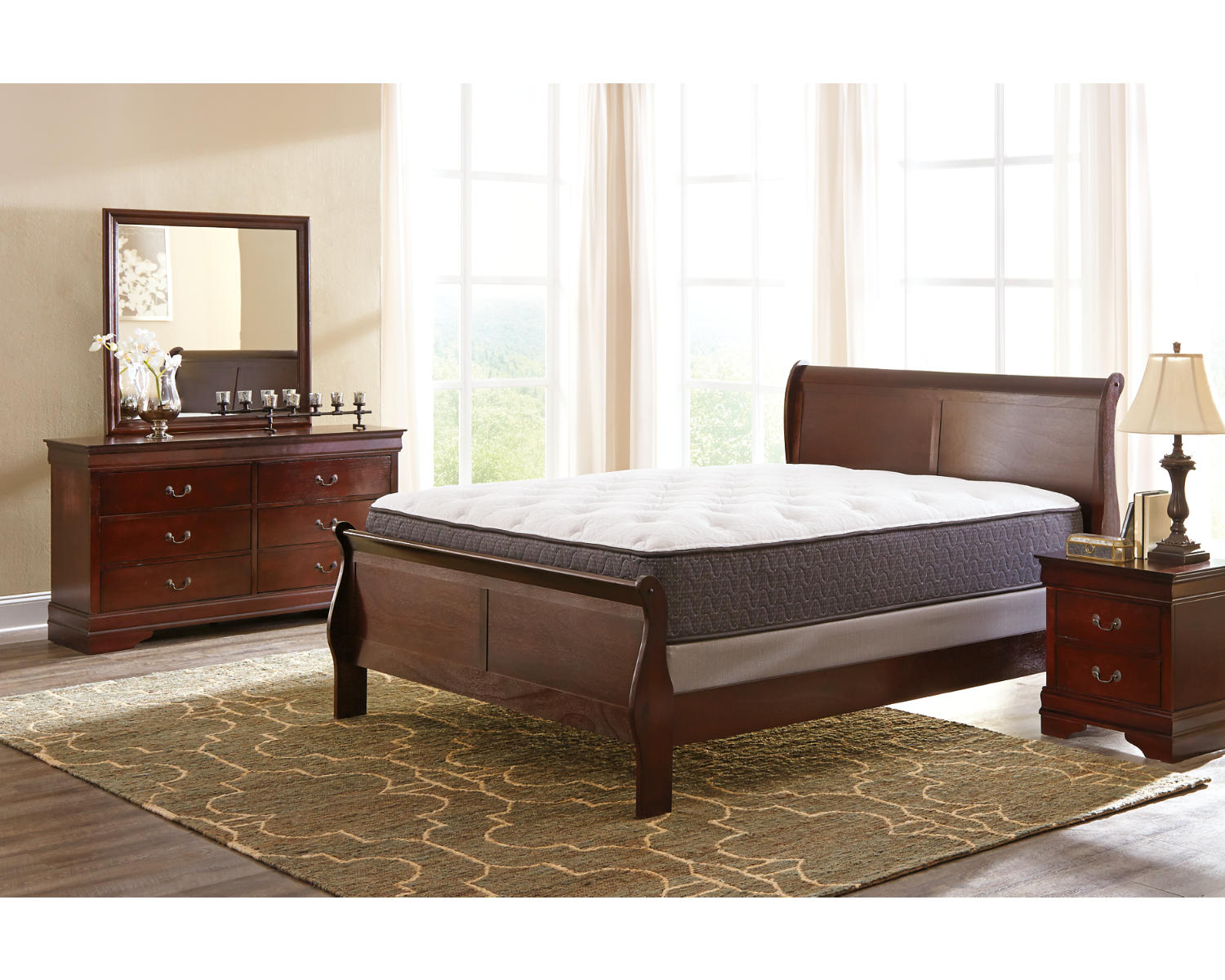 Alisdair King Sleigh Bed, Dresser, Mirror and Nightstand