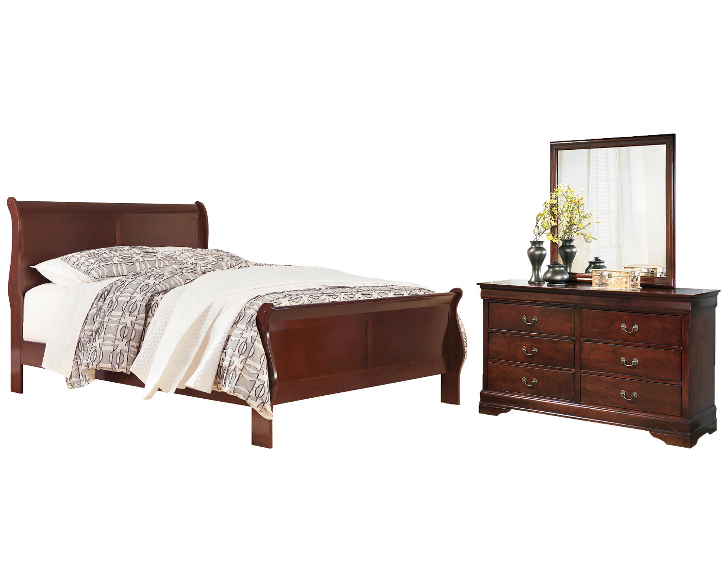 Alisdair Queen Sleigh Bed, Dresser and Mirror