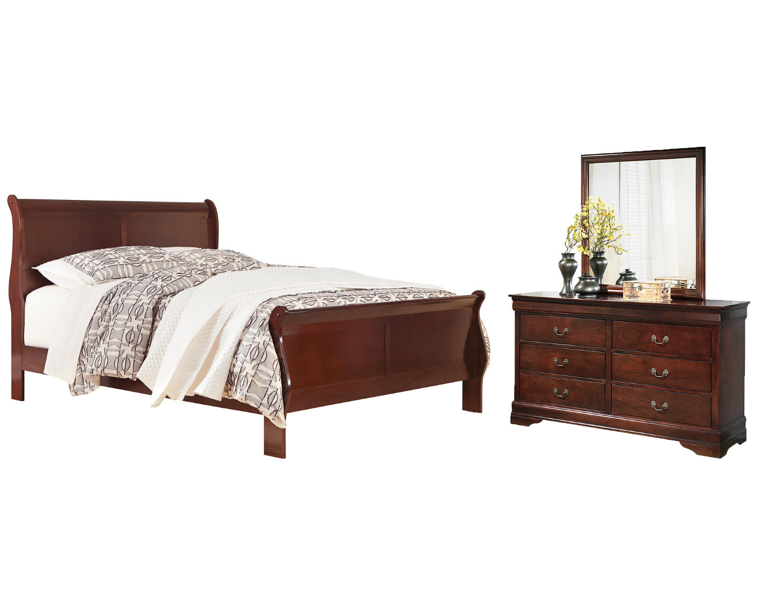 Alisdair California King Sleigh Bed, Dresser and Mirror