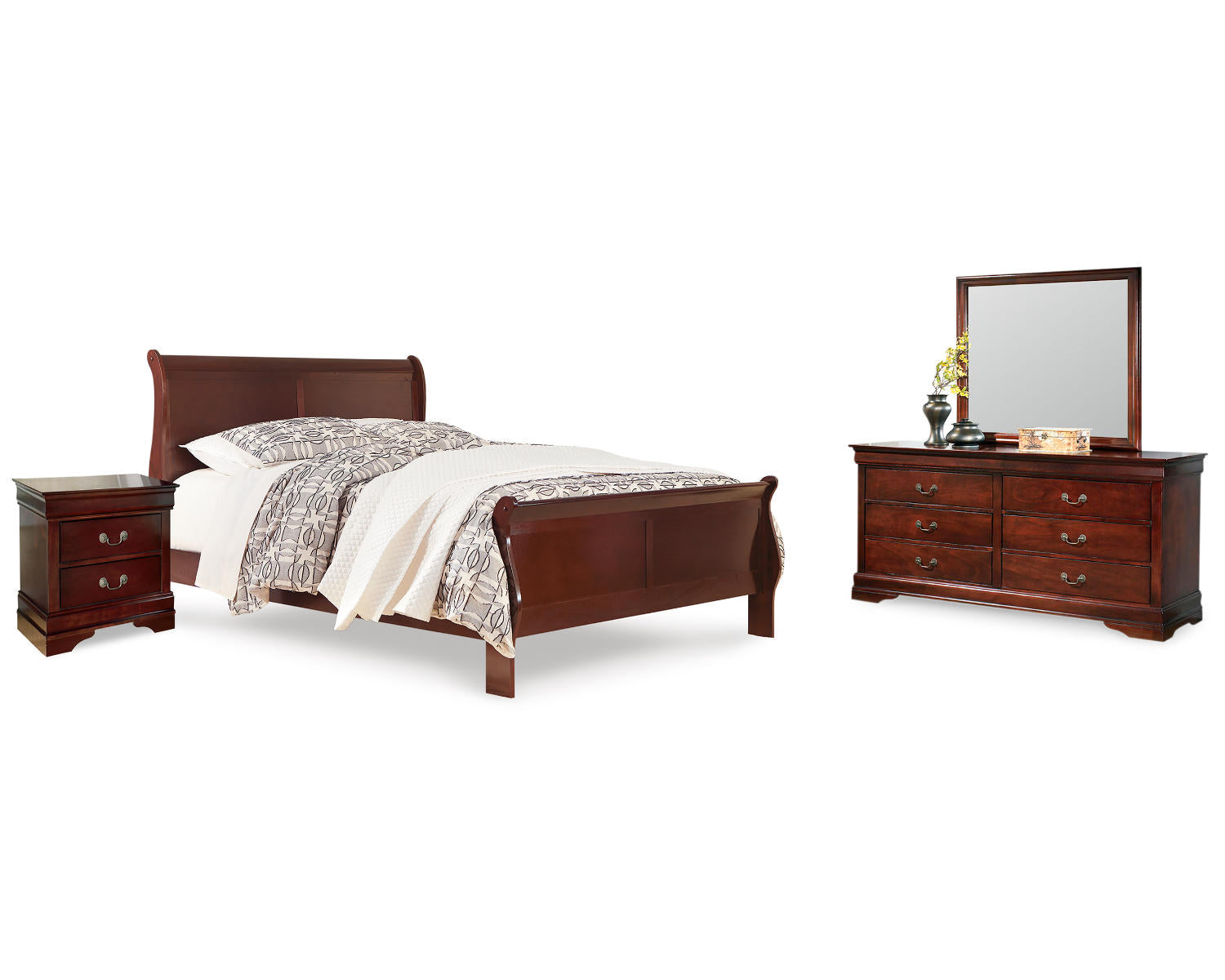 Alisdair King Sleigh Bed, Dresser, Mirror and Nightstand