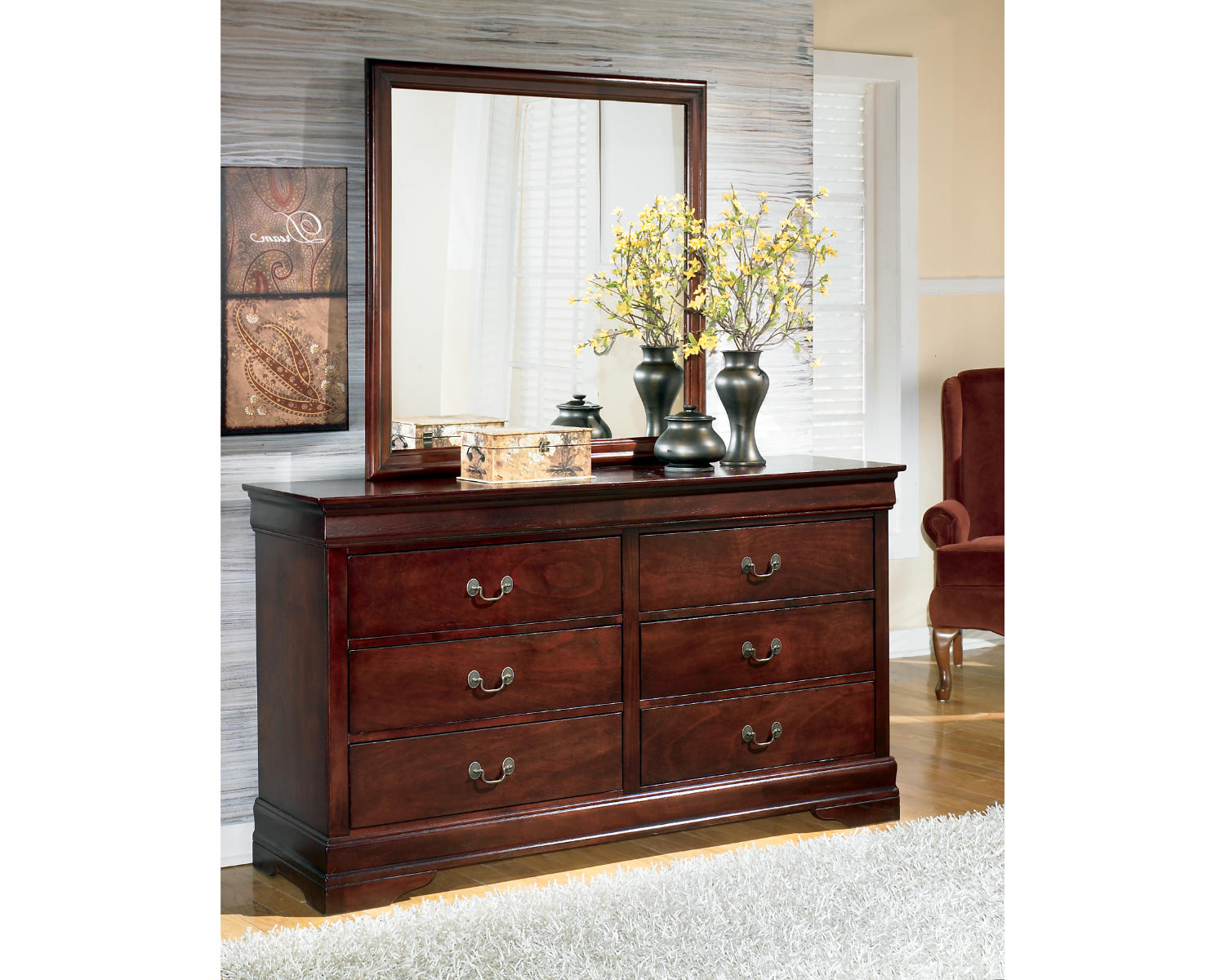 Alisdair Queen Sleigh Bed, Dresser, Mirror, and Nightstand