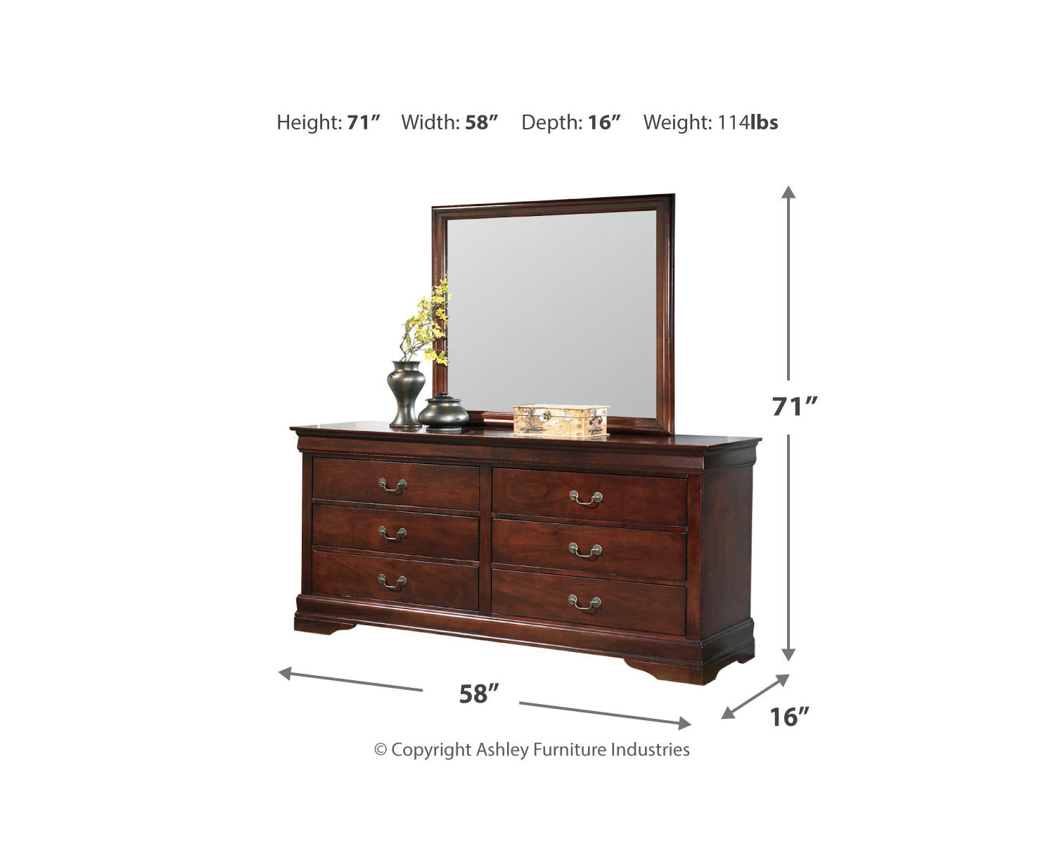 Alisdair Queen Sleigh Bed, Dresser, Mirror, and Nightstand