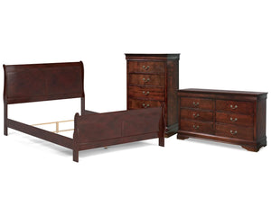 Cama Queen tipo trineo Alisdair, cómoda y arcón