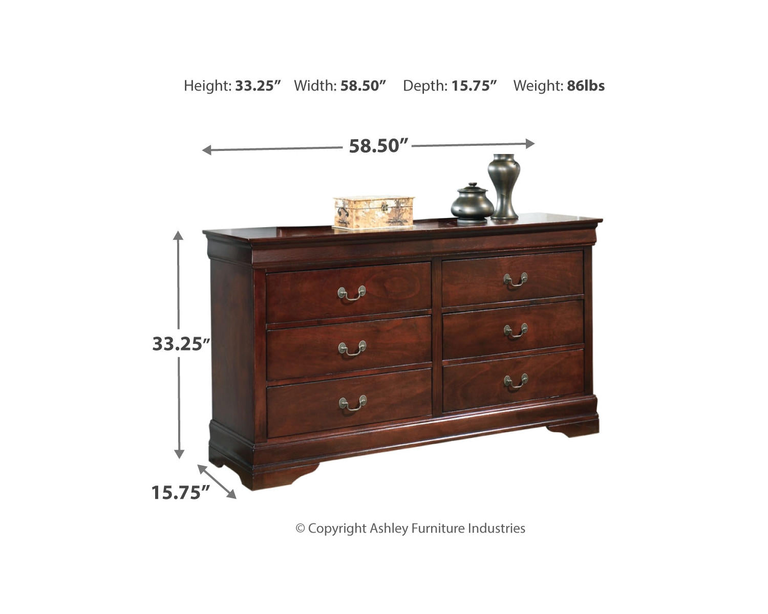 Alisdair Twin Sleigh Bed, 2 Dressers, Mirror and Nightstand