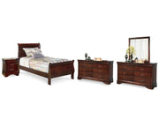 Alisdair Twin Sleigh Bed, 2 Dressers, Mirror and Nightstand