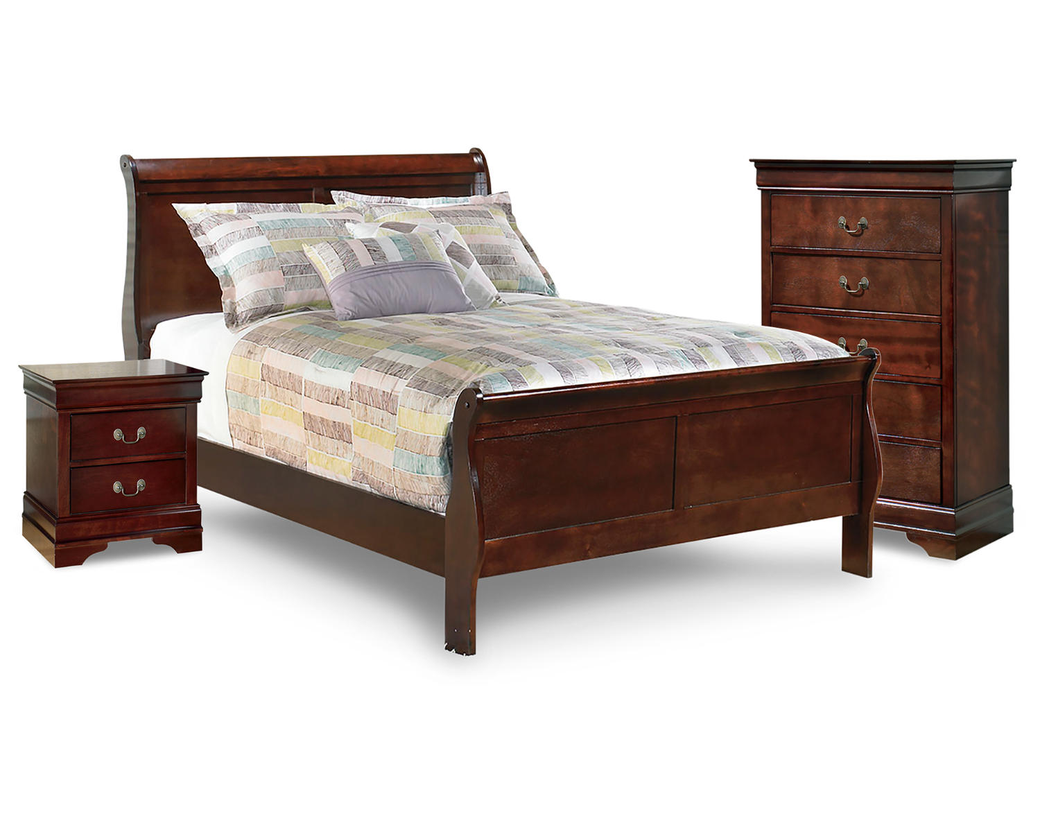Alisdair Full Sleigh Bed, Chest and Nightstand