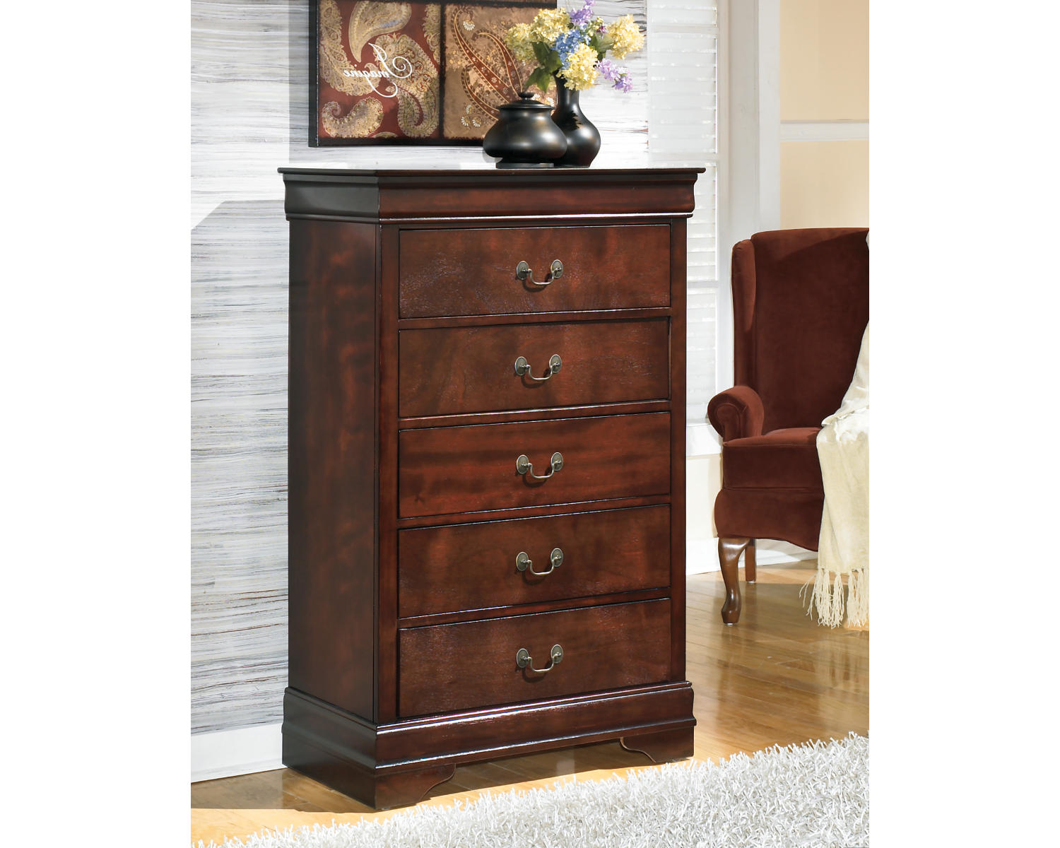 Alisdair King Sleigh Bed, Dresser, Mirror and Chest