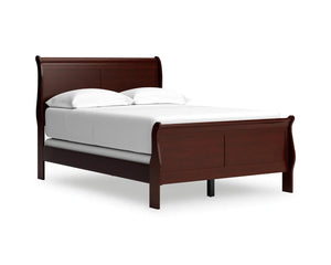 Cama Queen tipo trineo Alisdair, tocador, espejo, dos cómodas y dos mesitas de noche
