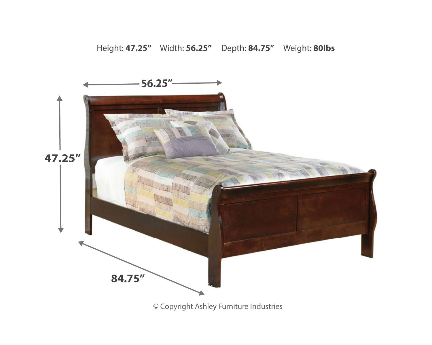 Alisdair Full Sleigh Bed, Dresser and Mirror