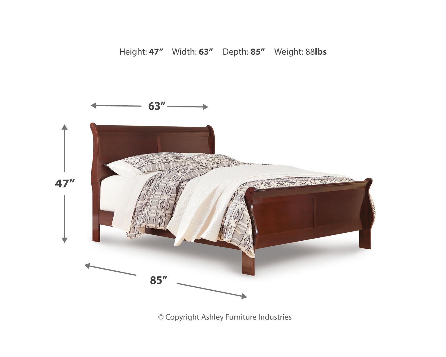 Alisdair Queen Sleigh Bed, Dresser, Mirror, and Nightstand