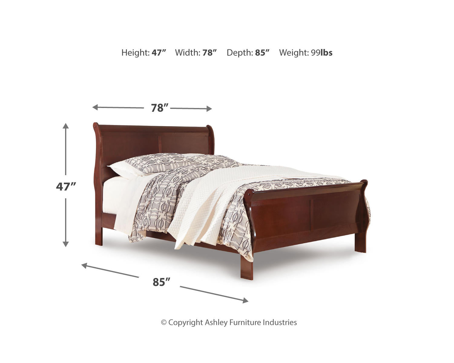 Alisdair King Sleigh Bed, Dresser and Mirror