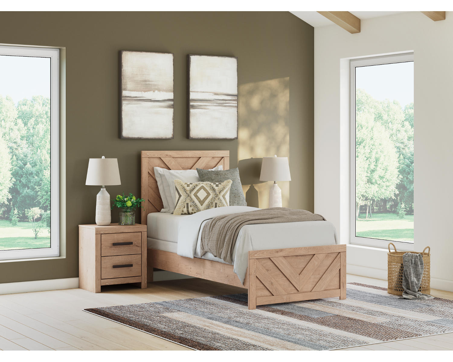 Sanginlane Twin Panel Bed