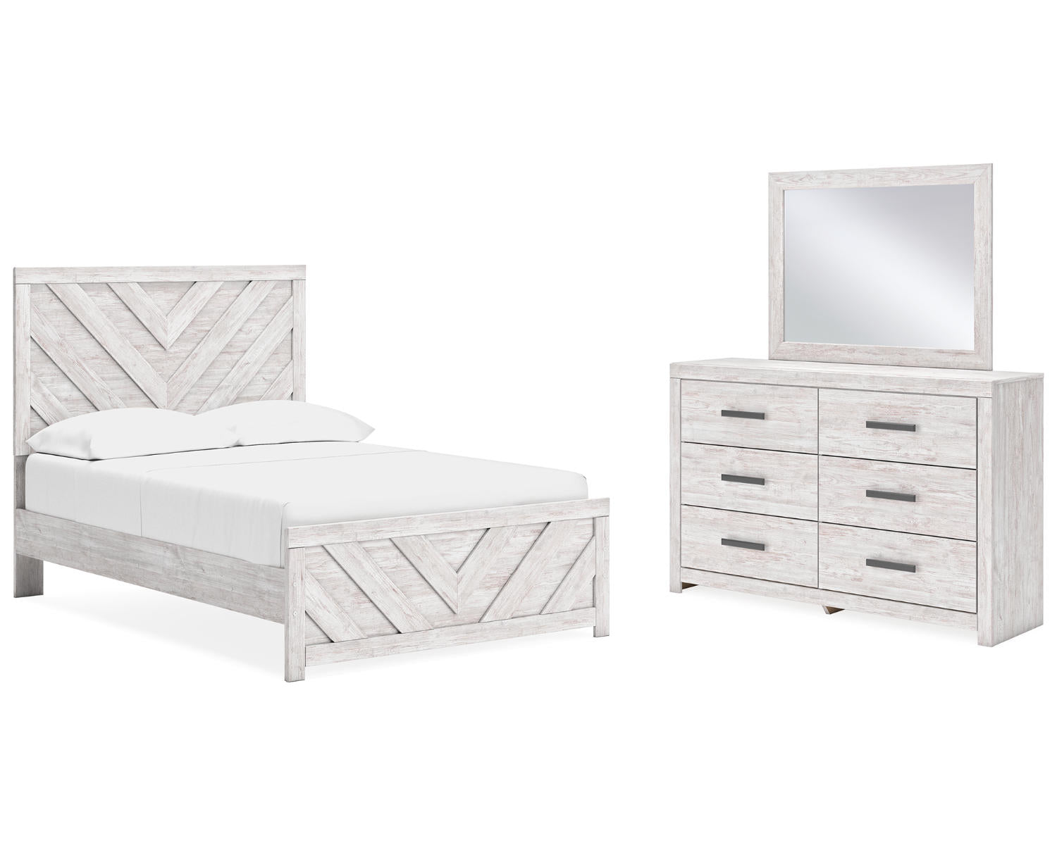 Cayboni Full Panel Bed, Dresser and Mirror